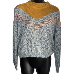 Willow & Root women’s knit lightweight sweater yellow gray sz XS preloved